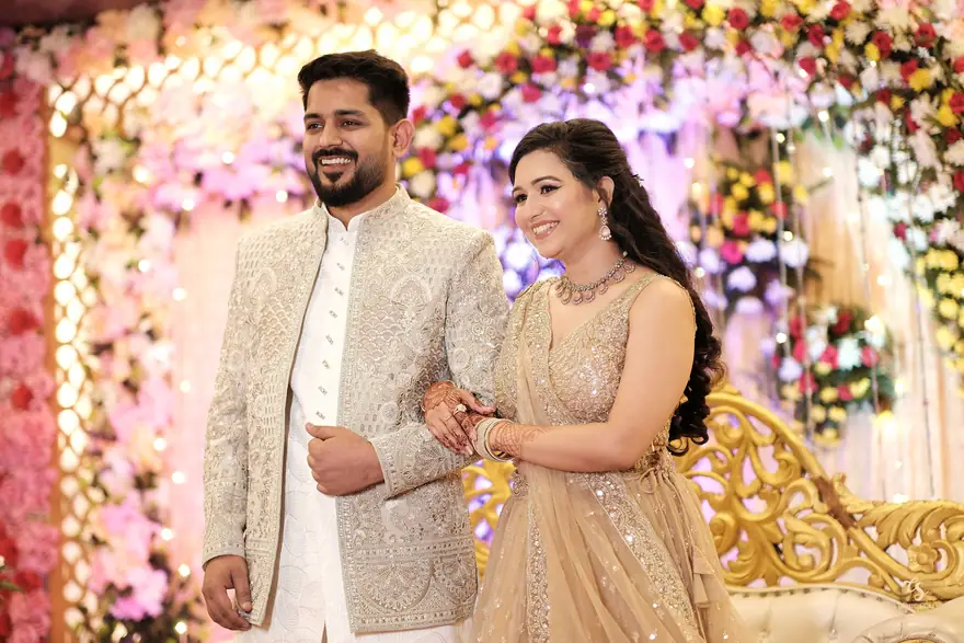 Akshay and Nishtha at their engagement stage